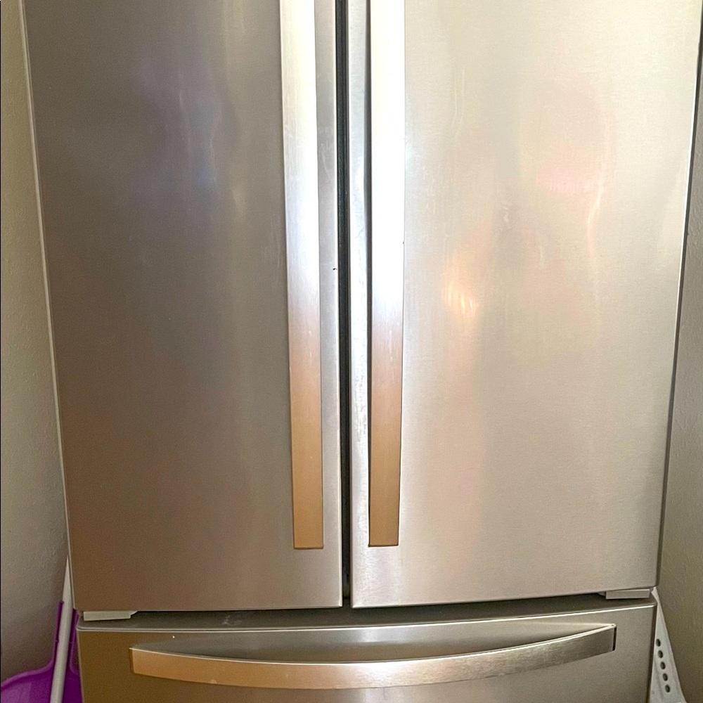 Selling this French door stainless steel fridge.